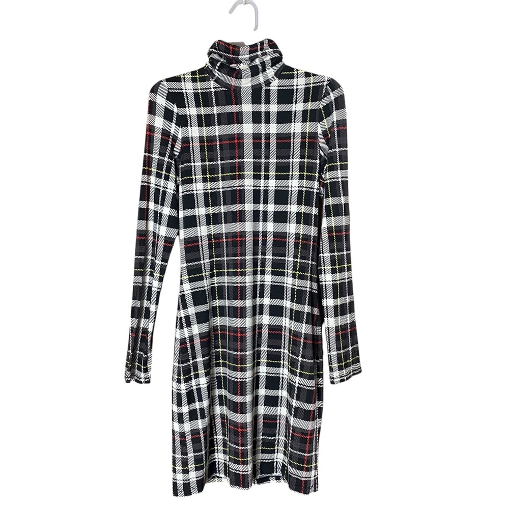 Alice Olivia Dress Women 6 Plaid Delora Turtleneck Mini Academia Preppy FLAW